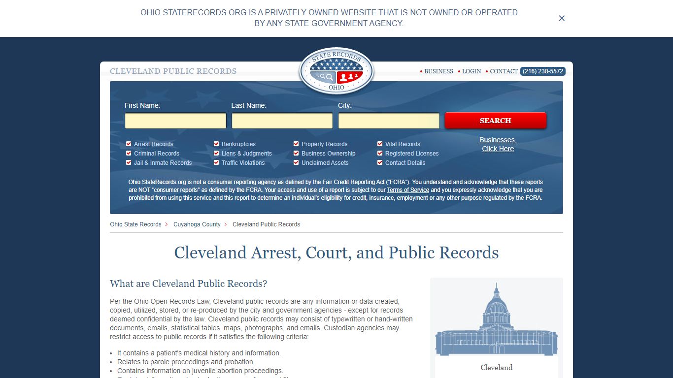 Cleveland Arrest and Public Records | Ohio.StateRecords.org